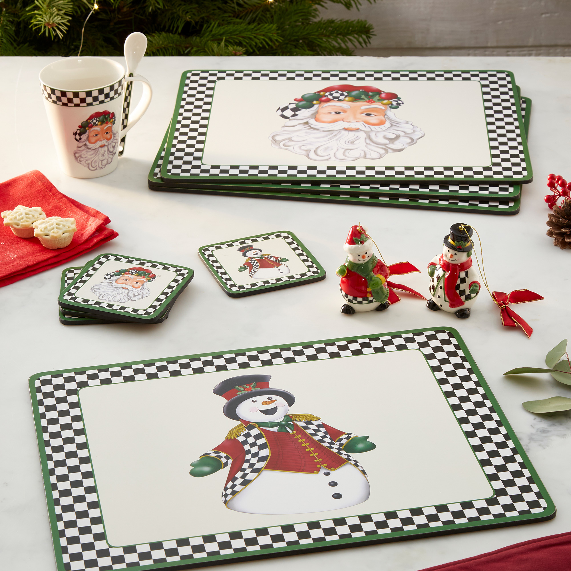 Black and White Christmas Placemats Set of 4 image number null